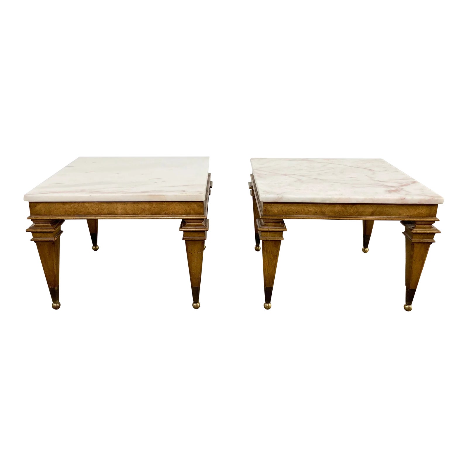 Vintage MCM Weiman Marble Top Tables, a Pair Chairish