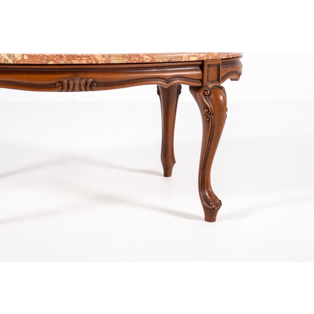 Vintage Louis XV Style Coffee Table with Marble Top For Sale - Image 13 of 16