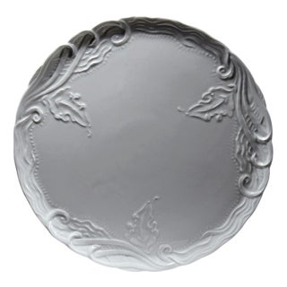 Large Vintage White Limoges Fine Porcelain Pie Dish For Sale