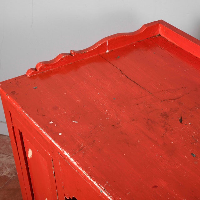 Red Small Vintage Dressing Table or Desk For Sale - Image 8 of 18