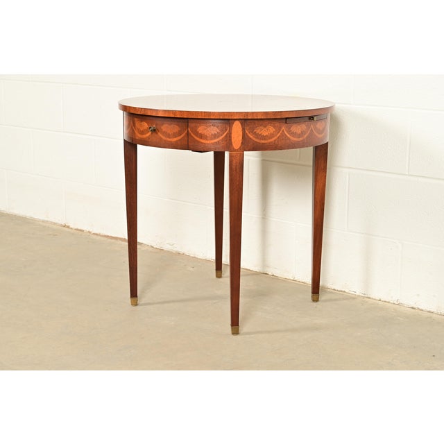 Baker Furniture Federal Inlaid Mahogany Tea Table or Occasional Side Table For Sale - Image 14 of 14