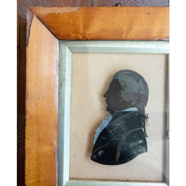 English 18th Century English Miniature Reverse Painted Portrait Silhouette on Glass of James Boswell For Sale - Image 3 of 13