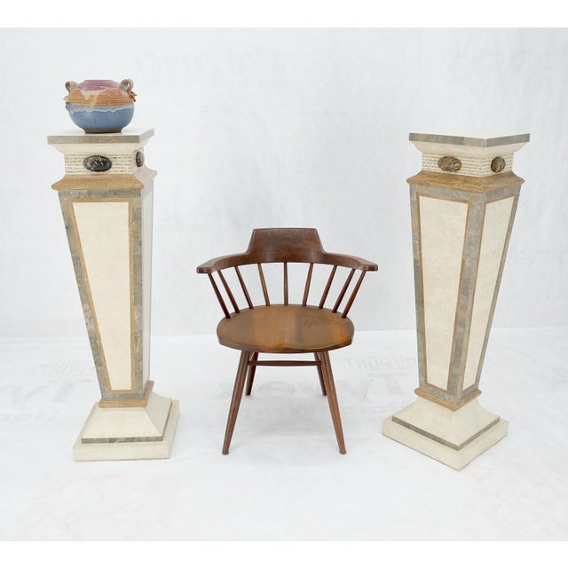 Pair of Tessellated Marble Tapered Square Obelisk Shape Pedestals Stands MINT! For Sale - Image 12 of 12