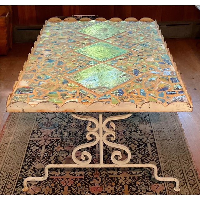 One of a Kind Iron Persian Tile Coffee Table . By Joseph Malekan For Sale - Image 13 of 13