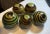 Set of 5 Monkey Balls With Green and Brown Swirls For Sale - Image 4 of 9