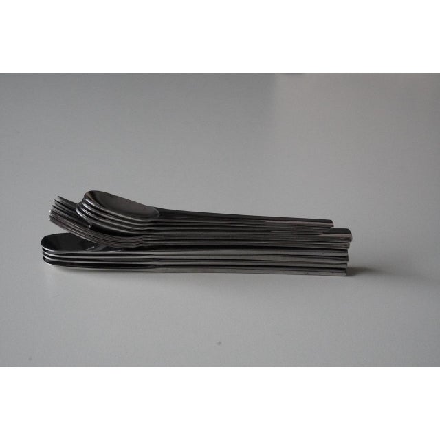 Mid-Century Modern Linea 72 Alitalia Flatware by Joe Colombo & Ambrogio Pozzi, 1972, Set of 12 For Sale - Image 3 of 13