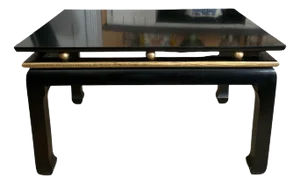 Mid 20th Century Vintage Asian Black and Gold Coffee Table