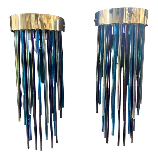 Isola Handmade Murano Glass Wall Lamps, 1970s, Set of 2 For Sale