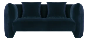 Deep Blue Velvet Jacob Sofa by Collector