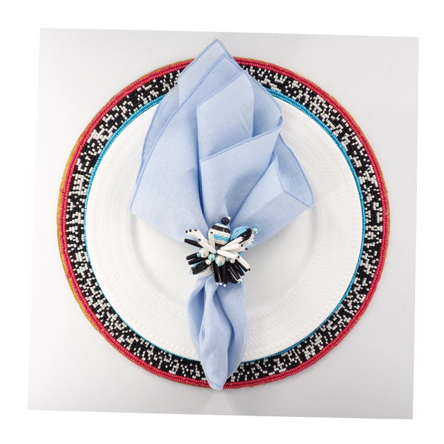 Blue Linen Napkins, Set of 4 For Sale In Miami - Image 6 of 6