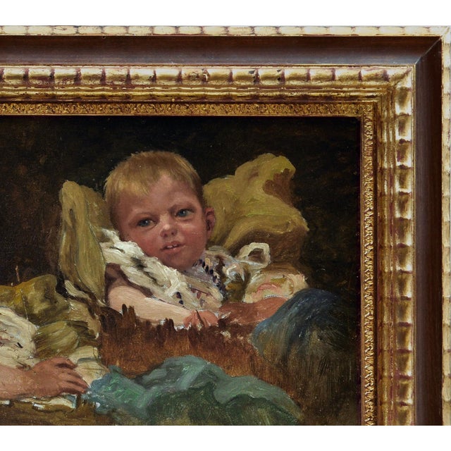 Vincenzo Caprile, Children, 1900s, Oil Painting on Board, 1890s, Framed For Sale - Image 3 of 7