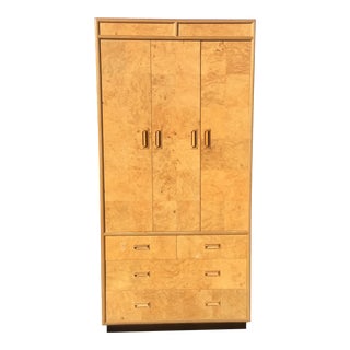 1970’s Burlwood Armoire by Scene Two Henredon For Sale