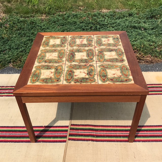 1970s Danish Modern Dyrlund Teak TileTop Side/Coffee Table Chairish