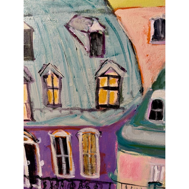 Impressionist Twilight in Paris Impressionist - Unframed For Sale - Image 3 of 4