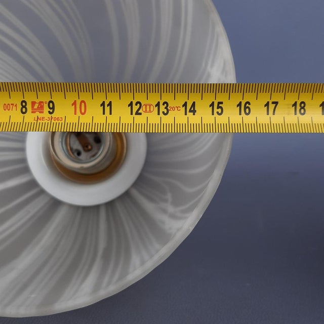 Modern Brass Striped Opaline and Murano Glass Pendant by Murano for Murano, 1960 For Sale - Image 16 of 17