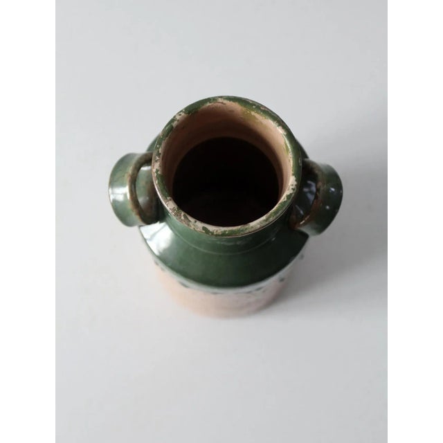 Vintage Italian Terra Cotta Drip Glaze Vase For Sale - Image 9 of 11