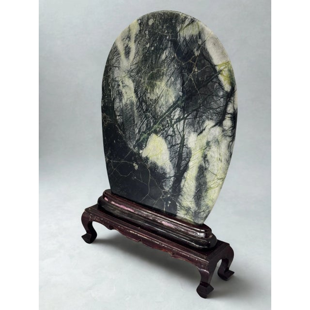 Chinese 3 Foot Tall Antique Chinese Marble Scholar’s Stone Sculpture For Sale - Image 3 of 10