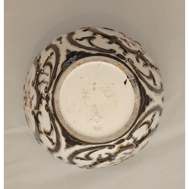 Gold Art Nouveau Ceramic Planter Cachepot, 1890s For Sale - Image 8 of 9