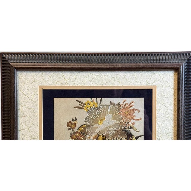 Japanese Vintage 20th Century Signed Keigetsu Hanaguruma Chokin Art 24kt Gold and Silver Engraving For Sale - Image 3 of 9