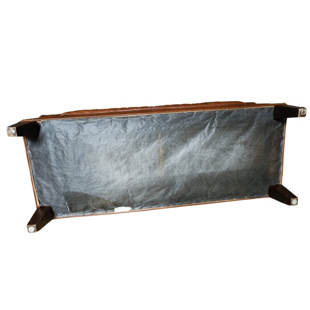 Late 20th Century Traditional Tufted Chesterfield "Austin Brown" Leather Rolled-Arm Bench For Sale In New York - Image 6 of 9