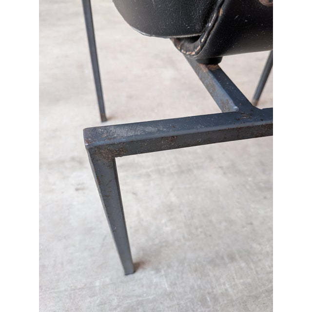 Vintage Lupina Shell Chair in Black Leather by Niko Kralj for Stol Kamnik, 1970s For Sale - Image 12 of 18