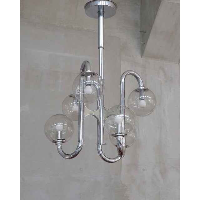 Italian Space Age Chandelier in Chrome, 1970s For Sale - Image 6 of 6