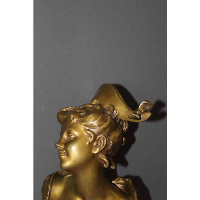 Luigi Balliani, Sculpture The Girl with the Bicorne Hat, 1900, Bronze For Sale - Image 6 of 14