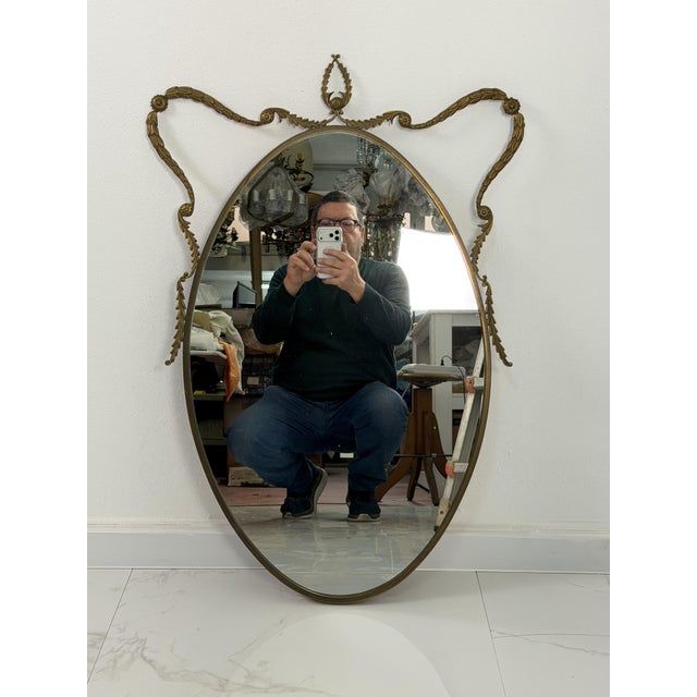 Mid-Century Italian Brass Mirror, 1960s For Sale - Image 17 of 17