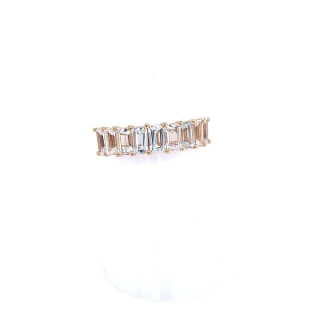 Natural White Sapphire Ring Size 6.5 14k W Gold 4.32 TCW Certified $5,950 216687 This is a Unique Custom Made Glamorous...