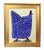 2020s Original Blue Folk Art Chicken Hen Painting by Ruth Arenz Including the Antiqued Gold Wood Fame For Sale - Image 5 of 5