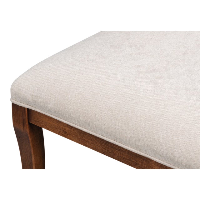 Klismos Dining Chairs in Antiqued Walnut and Cream, Sets of 2 For Sale - Image 10 of 11