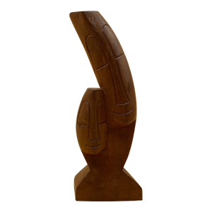 Vintage Haitian Hand-Carved Wood Sculpture by L. Bulivou, Créatif Workshop