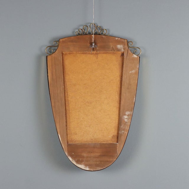 Vintage Mirror with Brass Frame, 1950s For Sale - Image 6 of 7