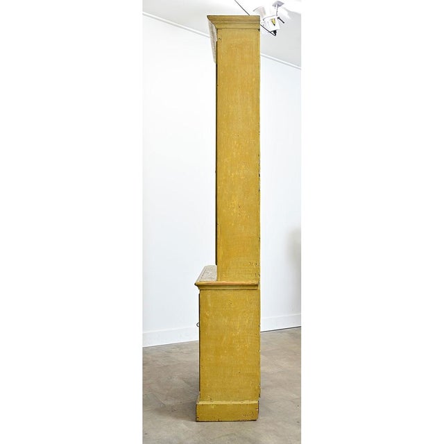 Orange English 19th Century Tall Painted Bookcase For Sale - Image 8 of 9