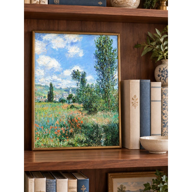 Monet Vintage French Impressionist Art Print – Village Landscape by Claude Monet, 18" X 24" For Sale - Image 4 of 9