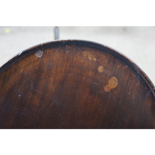 Mid 20th Century Antique English Mahogany Tripod Pedestal Plant Sculpture Candle Stand 20" For Sale - Image 5 of 17