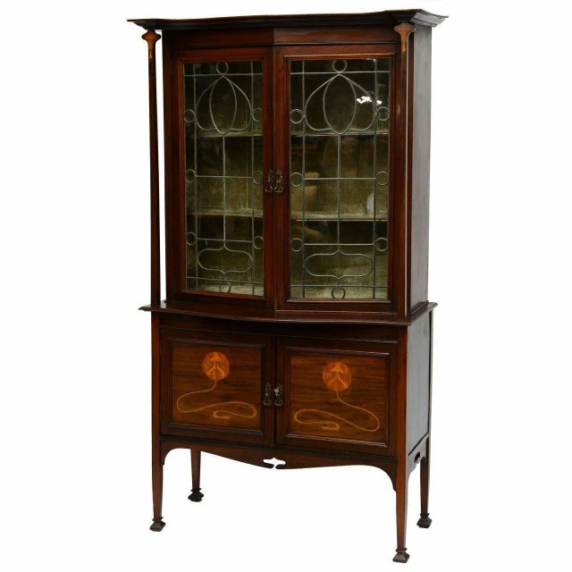 Brown Period Art Nouveau Marquetry Cabinet in Majorelle Style - Provenance For Sale - Image 8 of 8