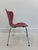 Chair mod. 3107 designed by Arne Jacobsen in 1955. This model is pink, the songs are wood color, the footing chrome. The...