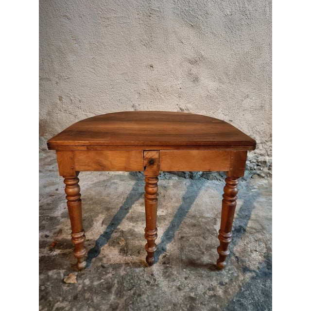 Antique Folding Demi-Lune Dining Table in Walnut, 1890s For Sale - Image 12 of 18