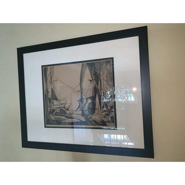 1952 Gerson Leiber "Gloucester Swing” 1-20 Etching Aquatint Framed, Signed For Sale - Image 13 of 13