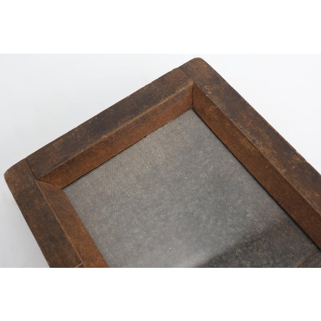 20th Century Rustic Wooden Photo Frame with Glass, France, 1920s For Sale - Image 4 of 11