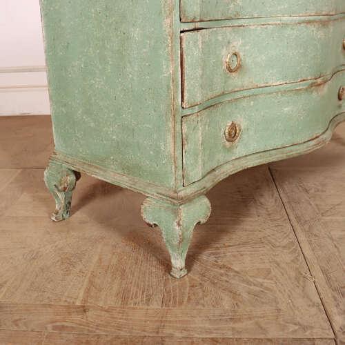 Green Danish Serpentine Front Chest of Drawers For Sale - Image 8 of 13