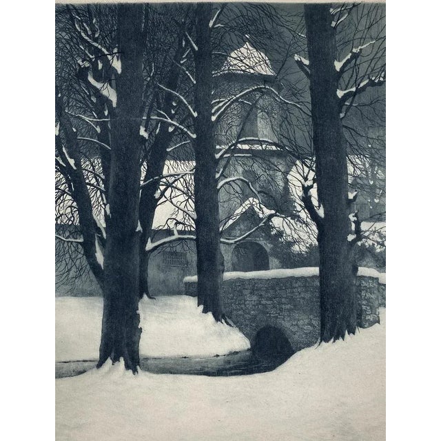 Franz Hecker, Tor der Wasserburg Alt-Barenaue bei Bramsche, Germany, Aquatint Etching For Sale - Image 4 of 10