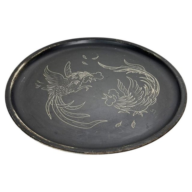 Black Painted Metal Tray, France, 1960 For Sale - Image 11 of 11