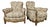 20th Century Italian Baroque Style Bergère Armchairs in Carved and Gilded Wood, Set of 2 For Sale