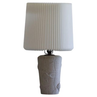 Vintage French Modern Table Lamp in Stone with Fish Motifs, 1970s For Sale