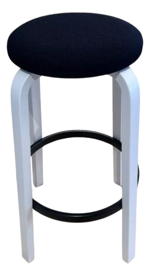 Artek Alvar Aalto Model 64 Bar Height Stool With Upholstered Seat