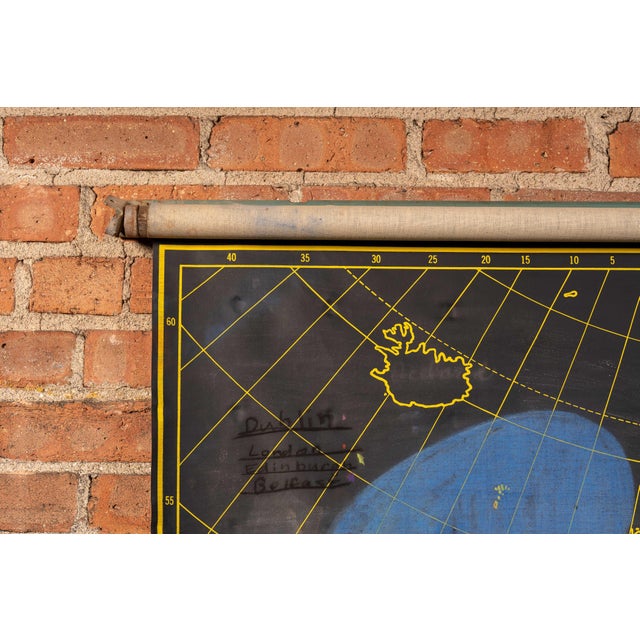 Industrial Mid 20th Century Nystrom Royal Series Pull Down Classroom Map of Europe For Sale - Image 3 of 9