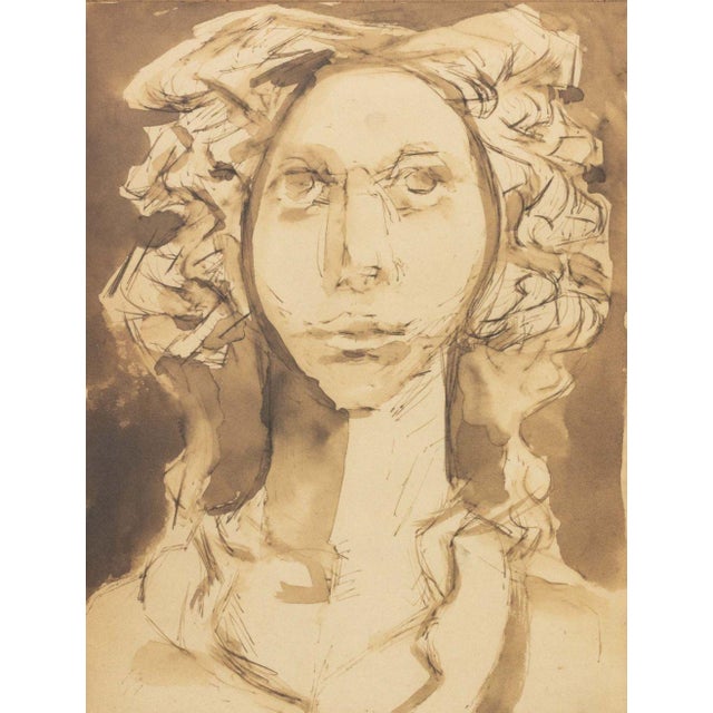 Leonor Fini (Argentine/Italian, 1907-1996) Attributed, Portrait of a Woman, Watercolor on Paper, apparently unsigned,...