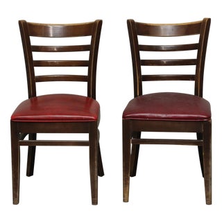 Pair of Chairs With Red Seats For Sale